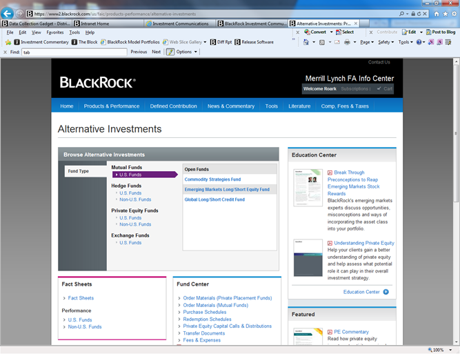 Alternative Investments Gadget