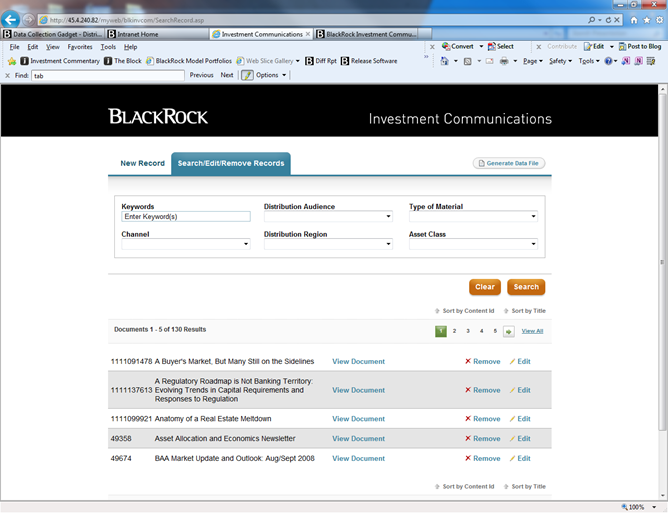 Investment Communcations